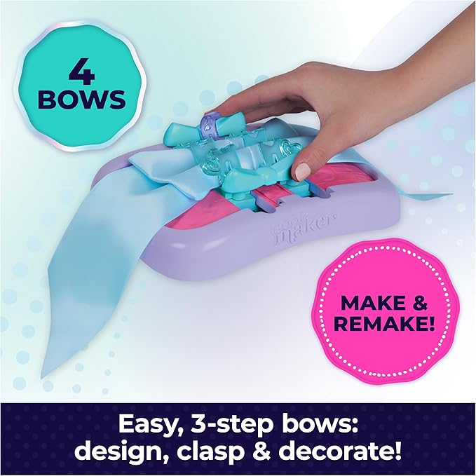 Cool Maker, Hair STYL’d Bow Maker, Make & Remake 4 Bows, Hair Accessories Arts and Crafts Kit, Kids Toys for Girls Ages 6 and up