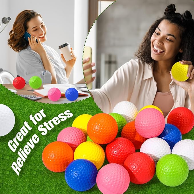 Libima Mini Golf Stress Ball Bulk Foam Practice Balls Stress Relief Sports Ball Training for Golf Birthday Party Favors Carnival Classroom Reward Indoor Outdoor