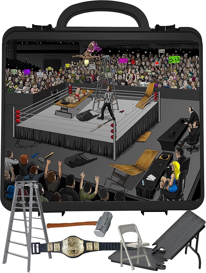 Deluxe Carrying Case With Accessories for Wrestling Action Figures