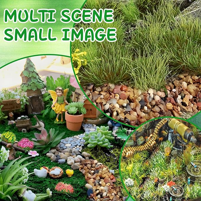 Warmtree Miniature Basing Material, Battlefields Basing Set, Static Grass Bushy Tufts Miniature Flowers Basing Glue for Train Railroad Scenery Military Layout Model and Diorama Supplies