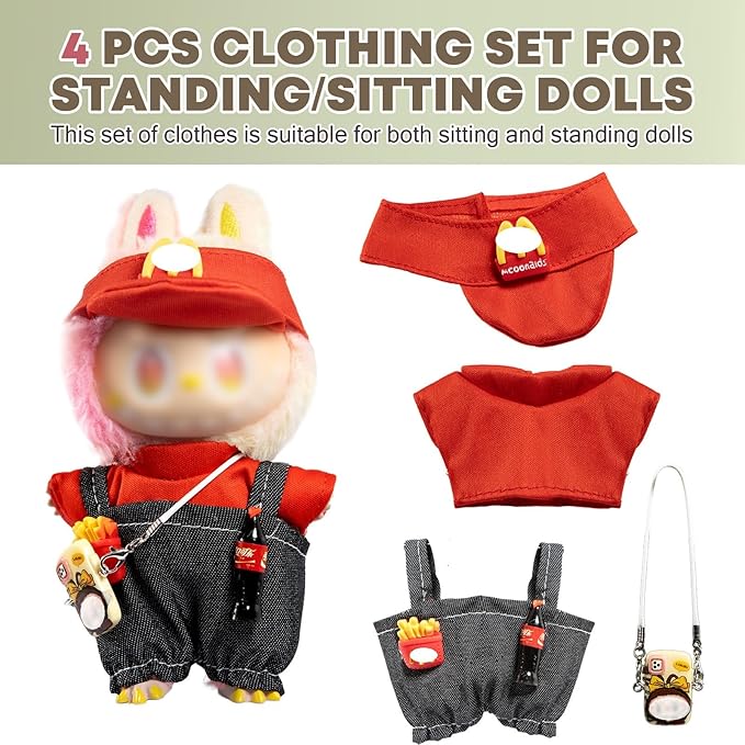Clothes for LABUBU Doll (NO Doll),Outfit for LABUBU,Clothes Set for LABUBU Dress Up,Accessories for LABUBU (O)