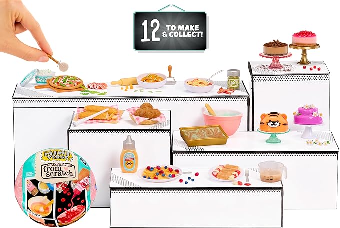 MGA's Miniverse Make It Mini from Scratch Series 2, 6-Pack, Mini Collectibles, Blind Pack, Miniature, DIY, Replica Food, Air Dry, NOT Edible, Collectors, Gifts, 8+
