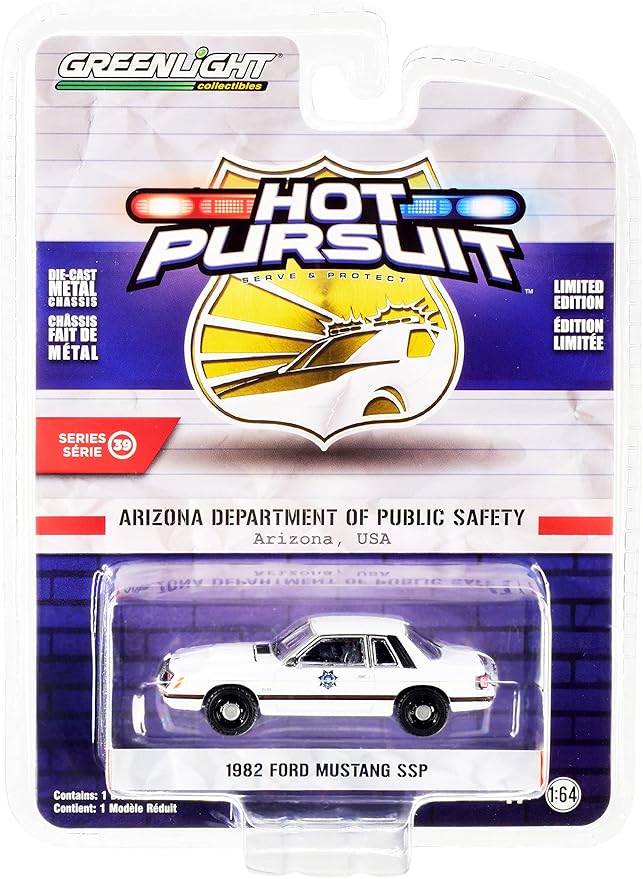 1982 SSP White Arizona Department of Public Safety Hot Pursuit Series 39 1/64 Diecast Model Car by Greenlight 42970 A
