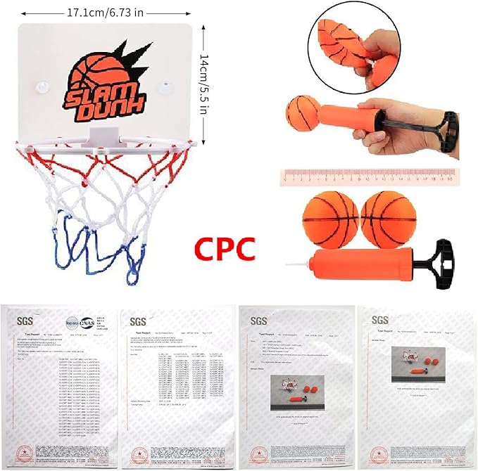 Congerate Slam Dunk Bedroom Bathroom Toilet Office Desktop Mini Basketball Decompress Game Gadget Toy Home Decor for Kid Education Pet Play and Basketball Lovers CPC Certificate
