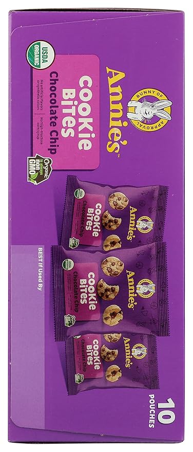 Annie's Organic Chocolate Chip Cookie Bites, 10 Pouches, 10.5 oz