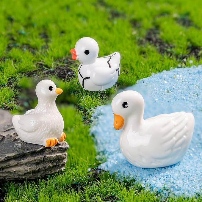 62Pcs Multicolor Mini Resin Ducks,Tiny Ducks to Hide,Exquisite Little Ducks Micro Sculptures,Fairy Garden/Dollhouse Decor/Miniature Landscape Ornaments