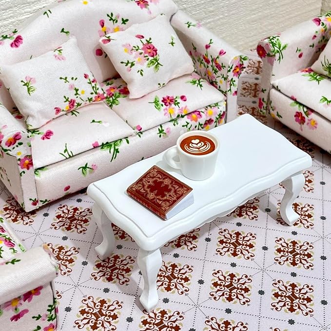 SAMCAMI Miniature Dollhouse Accessories, Mini Books and Mini Mirror for 1/12 Scale Doll House Accessories and Furniture, Miniature Things, 13 Pieces