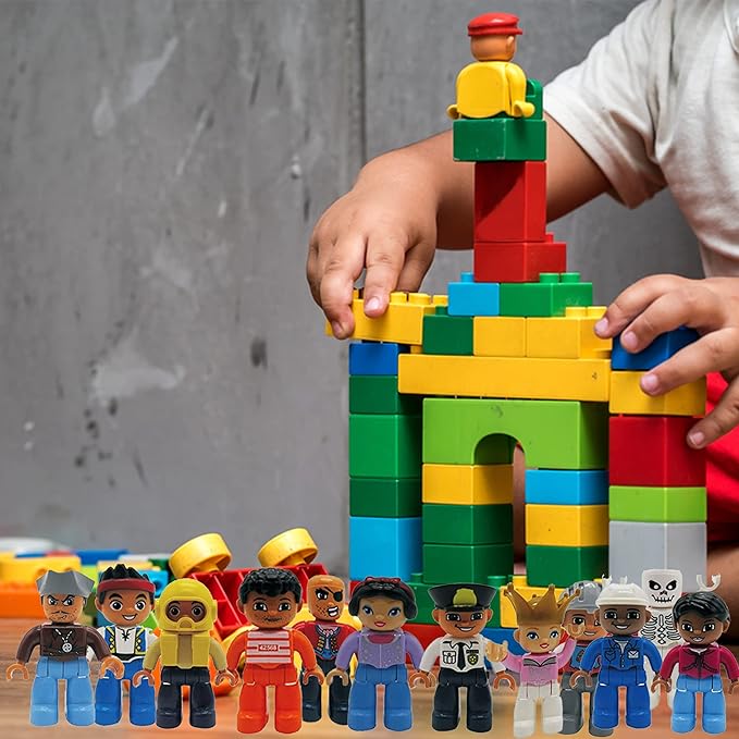 People Figures for Kids Building Blocks - Preschool Toys Building Blocks People Set for Kids - Compatible with All Major Brands Building Blocks for Toddlers 1-6 Years