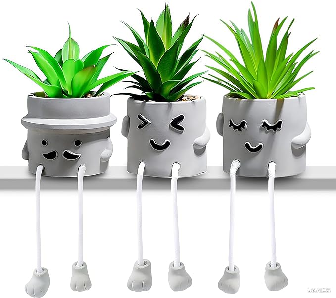 skycoo 3Pack Fake Plants in Cute Pots, Indoor Faux Plants Decorations Lifelike with Artificial Flowers for Office Bathroom Bedroom Living Room Kitchen Home Farmhouse Shelf Decor