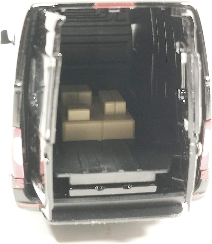 KiNSMART - Mercedes-Benz Sprinter Cargo Van 1:48 O Scale 5" Die Cast Metal Model Toy Van, Pull-Back Action (Black)