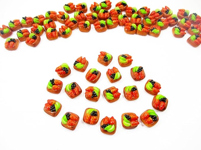 Lot 10 Loose Fruit Danish Puff Pie Dollhouse Miniatures Food Bakery Bread 16639