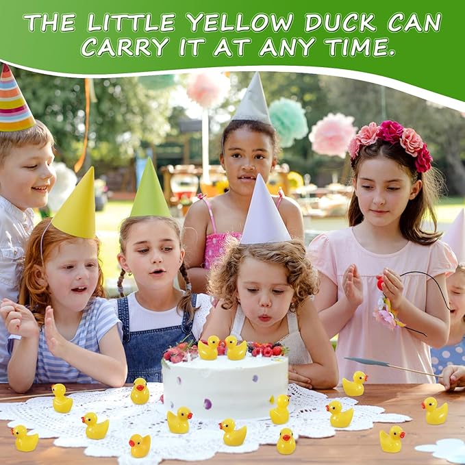 130Pcs Mini Resin Ducks,Miniature Figures Fairy Garden Duck,Tiny Resin Duck for Home Hide Prank Game Dollhouse Decor Aquarium Potted Miniature Landscape Ornament (130Pcs Yellow)