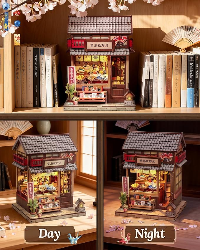 Book Nook Kit, DIY Miniature House Kits for Adult and Teens, Dollhouse Tiny Booknook Garden House Bookshelf, DIY Craft Gifts for Family and Friends