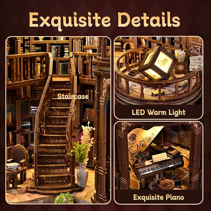 Lannso DIY Dollhouse Miniature Kit, Doll House Kit, Mini Handmade Wooden Dollhouse Toys for Adult Gift (AWO2-003)