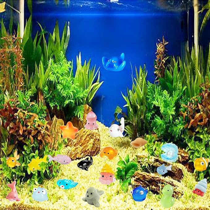36Pcs Ocean Mini Resin Animals Figures Colorful and Lifelike Tiny Marine Creatures Ornaments for Home Decor and Aquarium Decoration & Collectibles