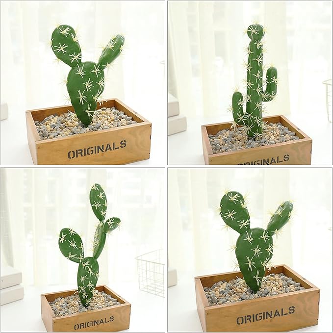 Woohome 9 PCS Artificial Succulents and Cactus Plants - Faux Cacti Decor for Decoration