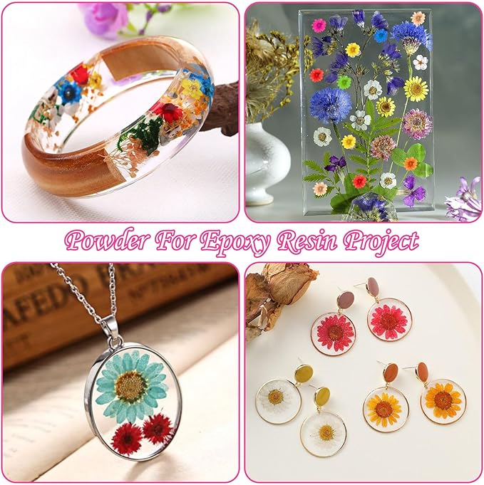 1800 PCS Small Dried Flowers for Crafts Resin - Tiny Dried Flowers for Nails, Natural Real Dried Pressed Flowers Bulk for DIY Jewelry Earrings Epoxy Molds, Candles Making, Soap Making