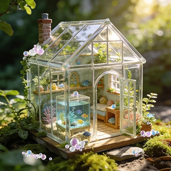 200pcs White Mixed Size Iridescent Resin Dew Drops, Simulation Water Droplets & Tiny Bubbles for Miniature Dollhouse, Fairy Garden Potion Bottles & DIY Crafts (Window Envelope Packaging)