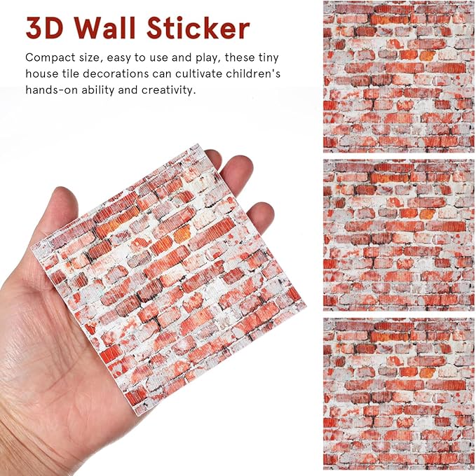 ABOOFAN 4 Sheets Dollhouse Wallpaper Peel and Stick Miniatures Dolls House Floor Paper 1:12 Scale Dollhouse Accessories