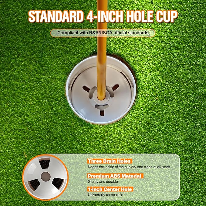 GODCTSUP Golf Flagstick with Hole Cup Set, 3 Feet Portable Putting Green Flags and Poles, 420D Nylon Golf Flags&Fiberglass Flagpole&ABS Hole Cup for Yard Driving Range Backyard, Gifts Idea, 4PCS