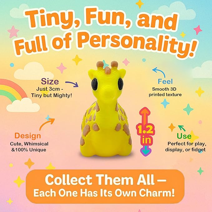 26 PCS 3D Printed Animal Figurines Set, Articulated Animal Figurines,Fidget Toys, Flexible Desk Decor, Party Favor, Gifts for Girls and Boys, Office Desk Pets, School Gifts