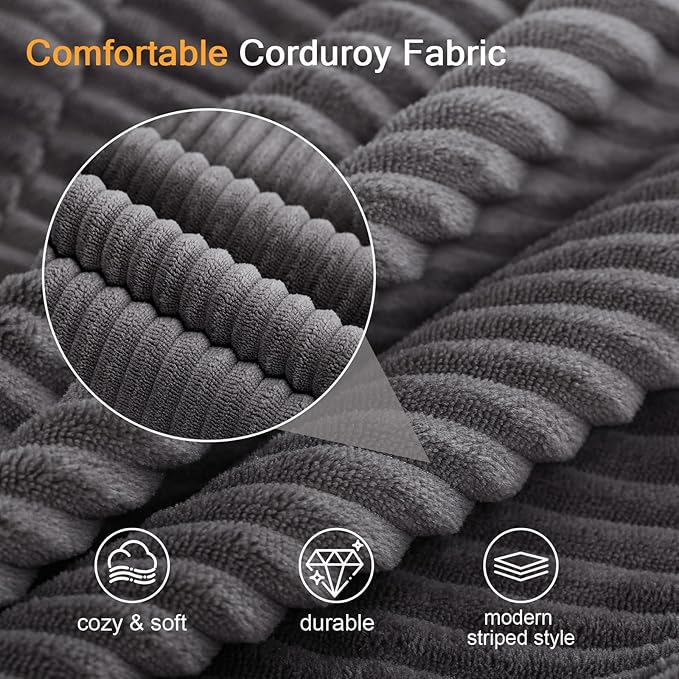 MeMoreCool Bean Bag Chair – Large Armrest Lounger for Adults, Corduroy, Foam-Filled No Assembly | Tufted Cushion & Backrest | Bedroom, Dorm & Lounge Ready | Soft Textured Seating
