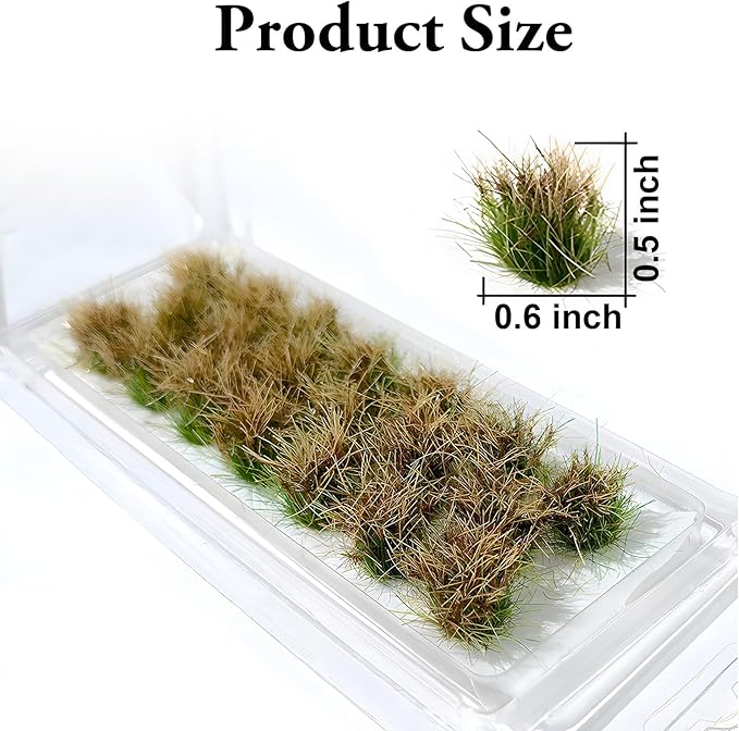 Warmtree 20 Pcs Static Grass Bushy Tufts Lowland Shrubs Model Kit Scenery Model DIY Miniature for Train Landscape Railroad Scenery Sand Military Layout Model War Gaming Terrain(Autumn Brown)