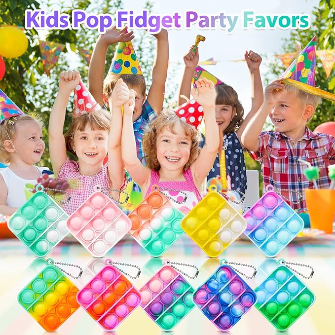 Pop Fidget Toys Bulk Its Party Favors for Kids 4-8 8-12 30 Pack Mini Pop Keychain It Valentines Day Gifts for Kids Small Fidgets for Classroom Prizes Student Gifts Birthday Goodie Bag Stuffers Fillers