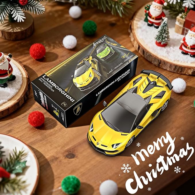 Lamborghini Remote Control Car, 1:24 Scale Electric Sport Racing Hobby Toy Car Lamborghini Model Vehicle for Boys Girls Birthday Gifts, Yellow
