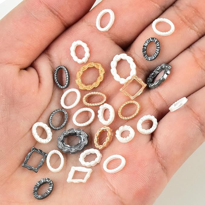 200 Pieces Tiny Picture Frame Decor for Dollhouse Micro Resin Decor for DIY Crafts Mini Things for Fairy Garden Micro Landscaping Decoration