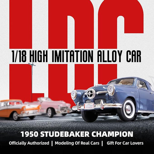 1950 Studebaker Champion 1/18 Scale Die-Cast Metal Model Premium Classic Vintage Alloy Collection Cars with Display Case, for Kids Men and Teens Dad 14+ Year
