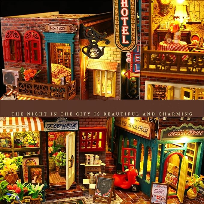 Flever Dollhouse Miniature DIY House Kit Creative Room with Furniture for Romantic Artwork Gift (Scarbrough)