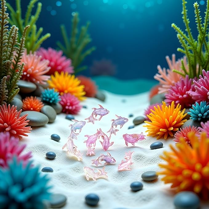 100Pcs Colorful Cute Mini Shiny Miniature Resin Goldfish Figurines, DIY Terrarium Crafts Ornament Accessories, Fairy Garden Accessories Ornament, Outdoor Decor