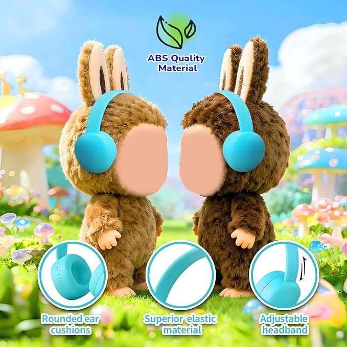 Olyre Doll Headphones for Dolls, Fits 17cm(6.69") Height Trendy Dolls or 1/6 BJDs, Miniature Headset Costume/Clothing Accessory (Doll Not Included) (Blue)