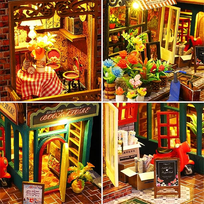Flever Dollhouse Miniature DIY House Kit Creative Room with Furniture for Romantic Artwork Gift (Scarbrough)