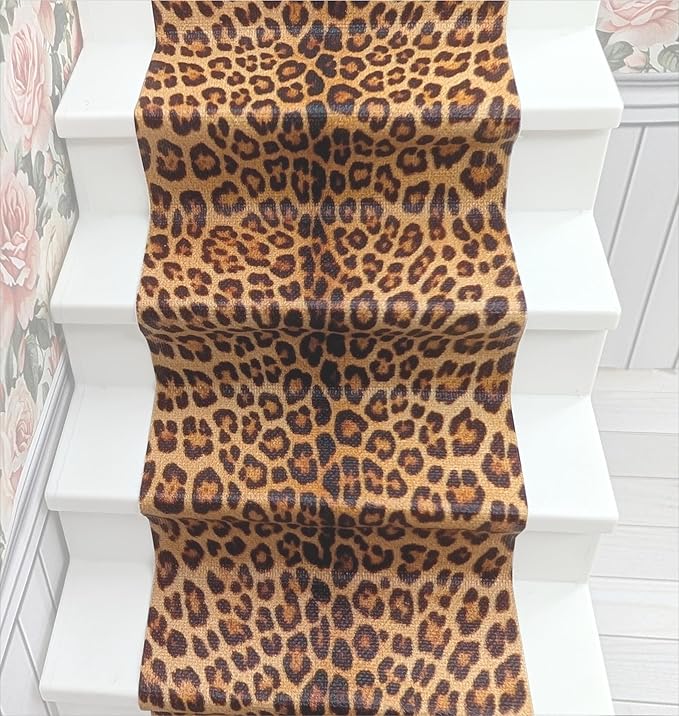 Self-Adhesive Carpet with Real Textile Structure for Dollhouses Scale 1:12 (Leopard Pattern)
