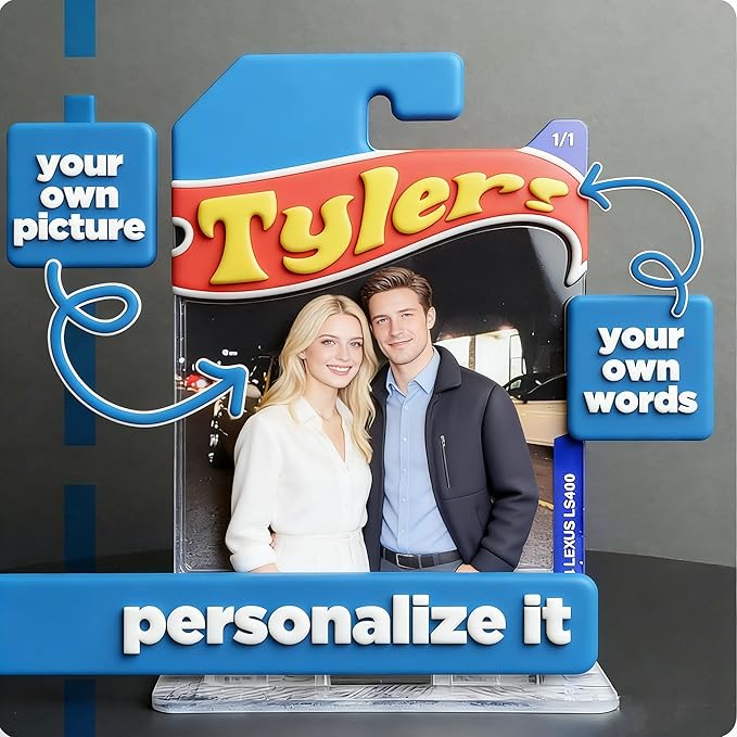 Personalized Car Toy Model Vehicle Custom Acrylic Car Standee – Custom Display with Photo & Text for Car Models, Customized Valentine's Day Anniversary Birthday Gift for Couples