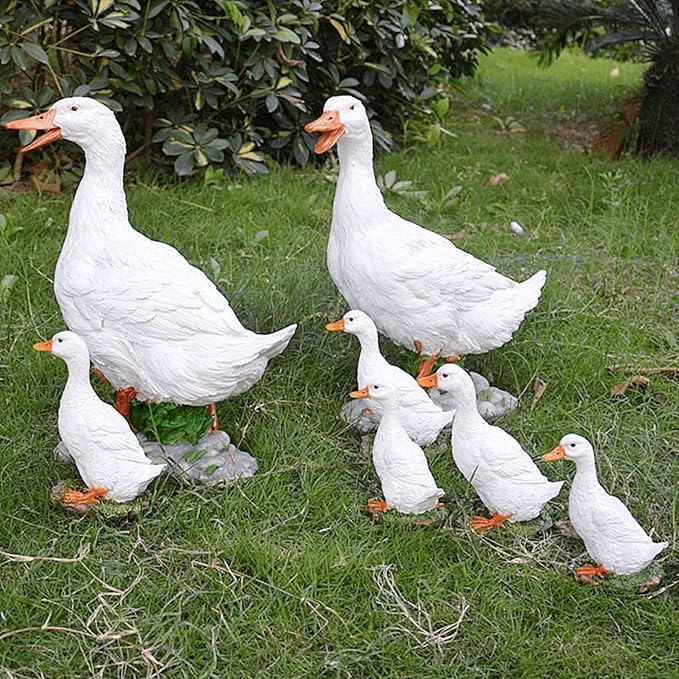 coolboy Real Duck Figurine,Animal Resin Statue Indoor Resin Duck Statue,Garden Decoration Outdoor Sculptures Animal Ornament