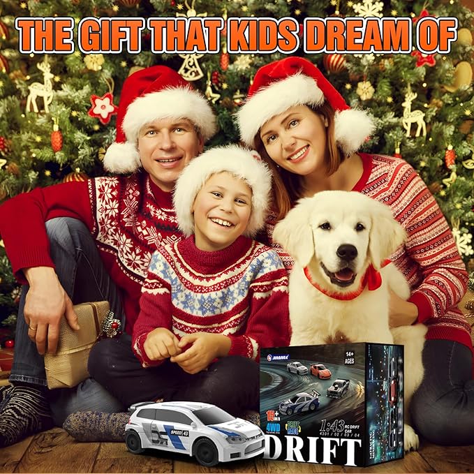 RC Drift car, 1/43 Mini Rc Drift car with Gyroscope, 2.4GHz Full Proportional Remote control Cars, 4WD High Speed Racing with Lights, Racing Tires, Model Cars Gift for Adults, Kids, Boys, Girls
