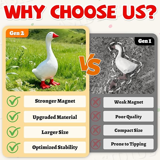 Desk Goose Magnetic Goose Key Holder, Desk Goose 7 Inches Desktop Goose with Upgraded Magnetic Beak, Home Decor Table Decorations for House Warming Gifts (Goose Only)