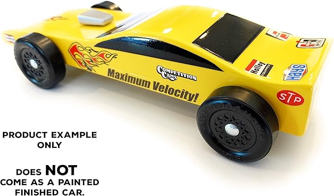 Maximum Velocity! Pinewood Car Kit | Includes Official Scout Speed Wheels, Speed Axles, Graphite & Steel Weight | Funny Car Derby Kit