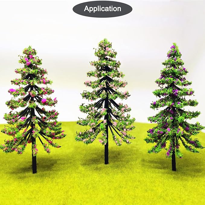 PrettyLife Miniature Flower Grass Cluster Tufts Material Colorful for DIY Mini Dollhouse Fairy Garden Tree Railway Simulated Static Scenery Micro Landscape Model (Purple)