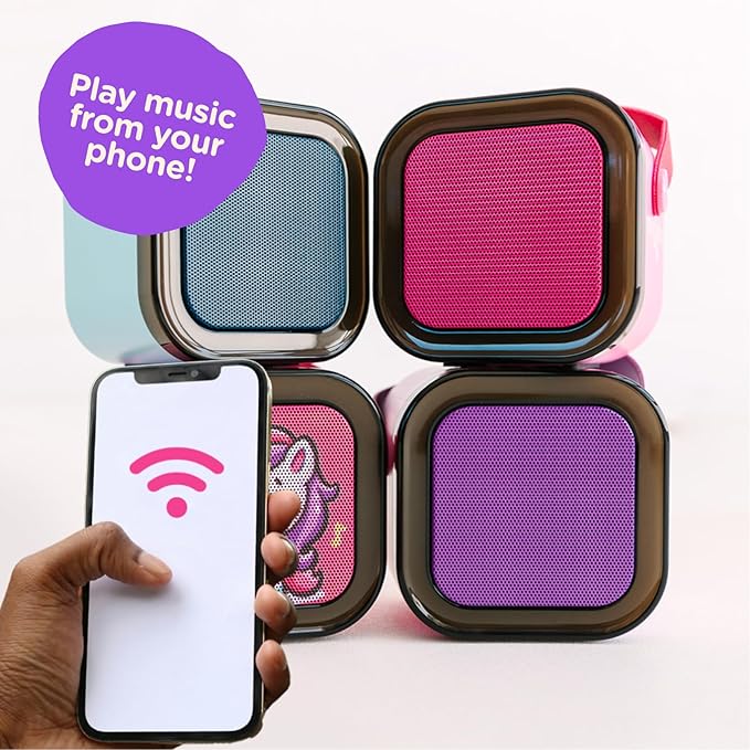 Move2Play, Mini Karaoke Machine for Kids | Built-in 20+ Songs | Bluetooth Speaker with Microphones | Voice Effects | Toddler Music Toy | Christmas Stocking Stuffer | Girls & Boys Age 2, 3, 4, 5, 6+