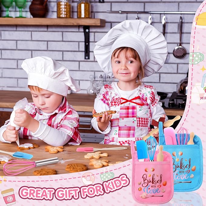 48 Pcs Kids Baking Supplies for Real Cooking Games Prize Party Favors, Valentines Gifts for Kids, Baking Cooking Birthday Party for Boys Girls Toddlers (Small)