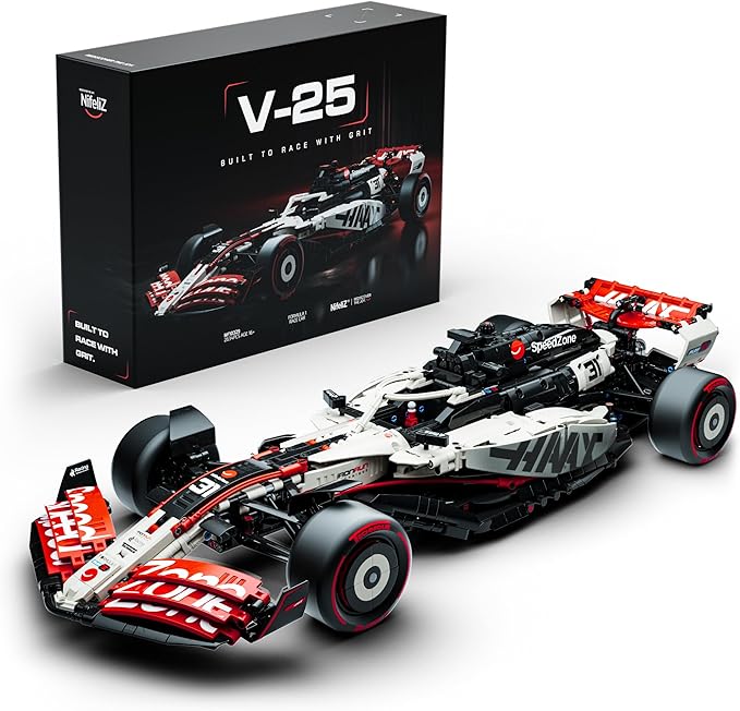 Nifeliz V25 F1 Racing Car Model Set, 1:8 Scale Car Building Set for Adults, Collectible and Display Gift for Racing Fans (2,634 PCS, NF10329)