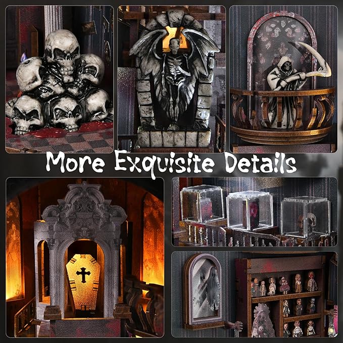Book Nook Kit - DIY Miniature Dollhouse Kit, Tiny Booknook House Bookshelf 3D Wooden Puzzle for Adults, Gifts for Family (Haunting Relics)
