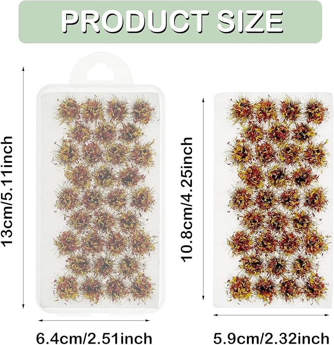 Woohome Static Grass Tufts Flower Cluster Vegetation Groups Miniature Flower Clusters for Terrain Railway Scenery Table Landscape, Rose Red and Yellow