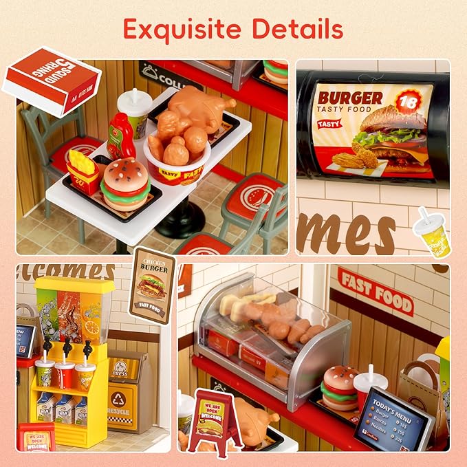 Hallisun LED Building Blocks for Adults, 1:24 DIY Miniature Dollhouse Kits with Roof & Dustproof Cover, Tiny House Toy Building Sets for Kids Ages 8-12-15, Birthday Hobbies Gift for Men Women Boy Girl