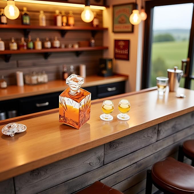 A Set 1:12 Scale Dollhouse Miniature Accessories Whiskey Wine Bottle Bar Model Convenient and Nice Dollhouse Accessories