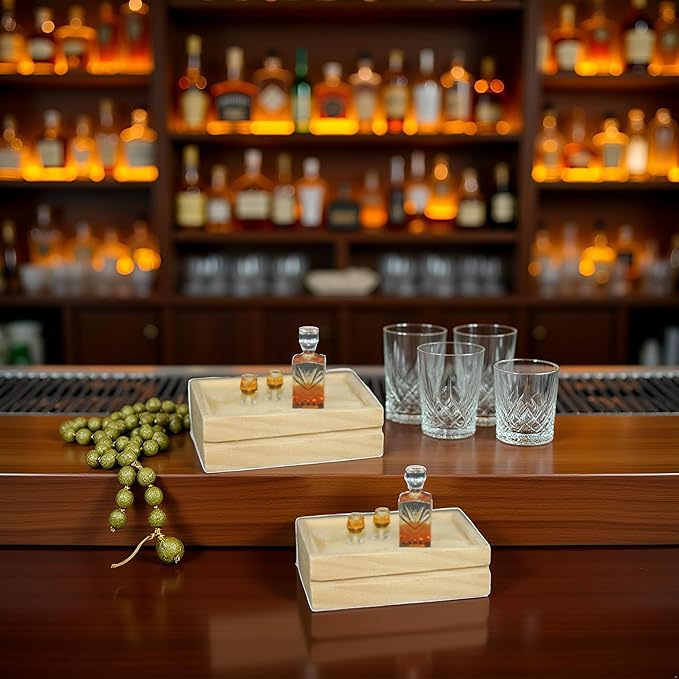 2 Set of Exquisite Mini Whiskey Wine Bottle Bar Model,1:12 Scale Dollhouse Miniature Accessories,Verisimilitude Mini Whiskey Wine Decoration Convenient and Nice,Décor Dollhouse Accessories（No Tray）